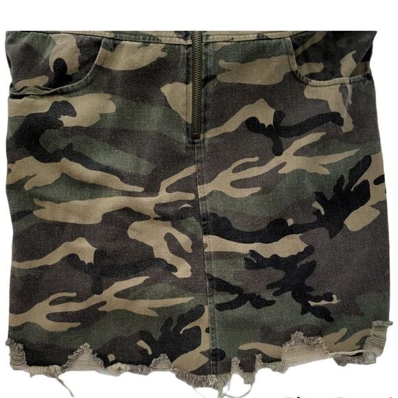 EE some Womens Pinafore Camouflage Denim Overalls Dress Size L - Picture 8 of 11